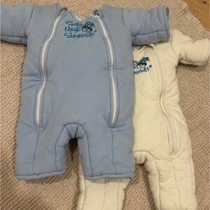 Baby Merlin's Magic Sleepsuit in Blue and Cream